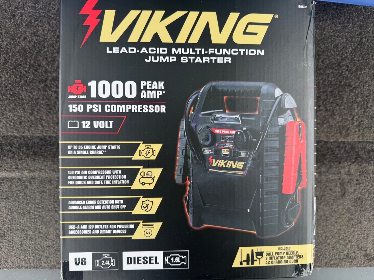 VIKING 1000 Peak Amp Jump Starter with 150 PSI Air Compressor