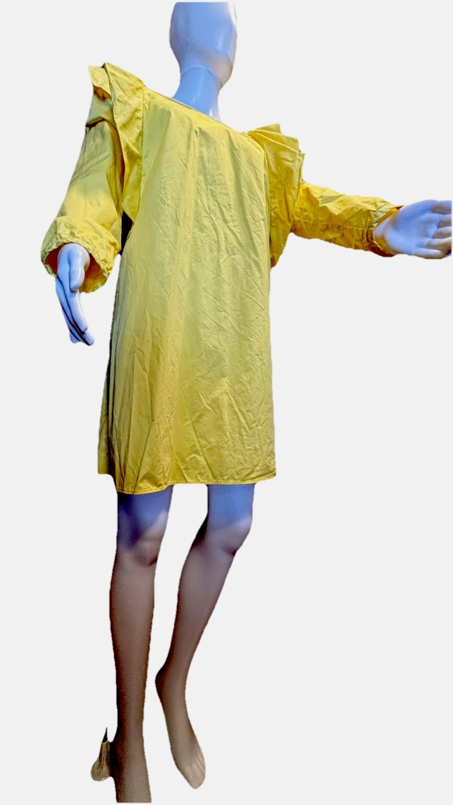 ZARA Rare Women's Summer Spring Open Back Yellow Dress Size Large HIGHLY UNIQUE image 2