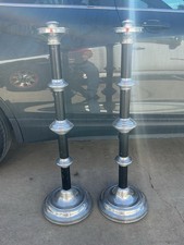 FUNERAL  HOME VINTAGE 40 INCH TALL CANDLE HOLDERS. 