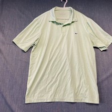 Vineyard Vines Performance Men's Polo Shirt Size L Green Striped Short Sleeves