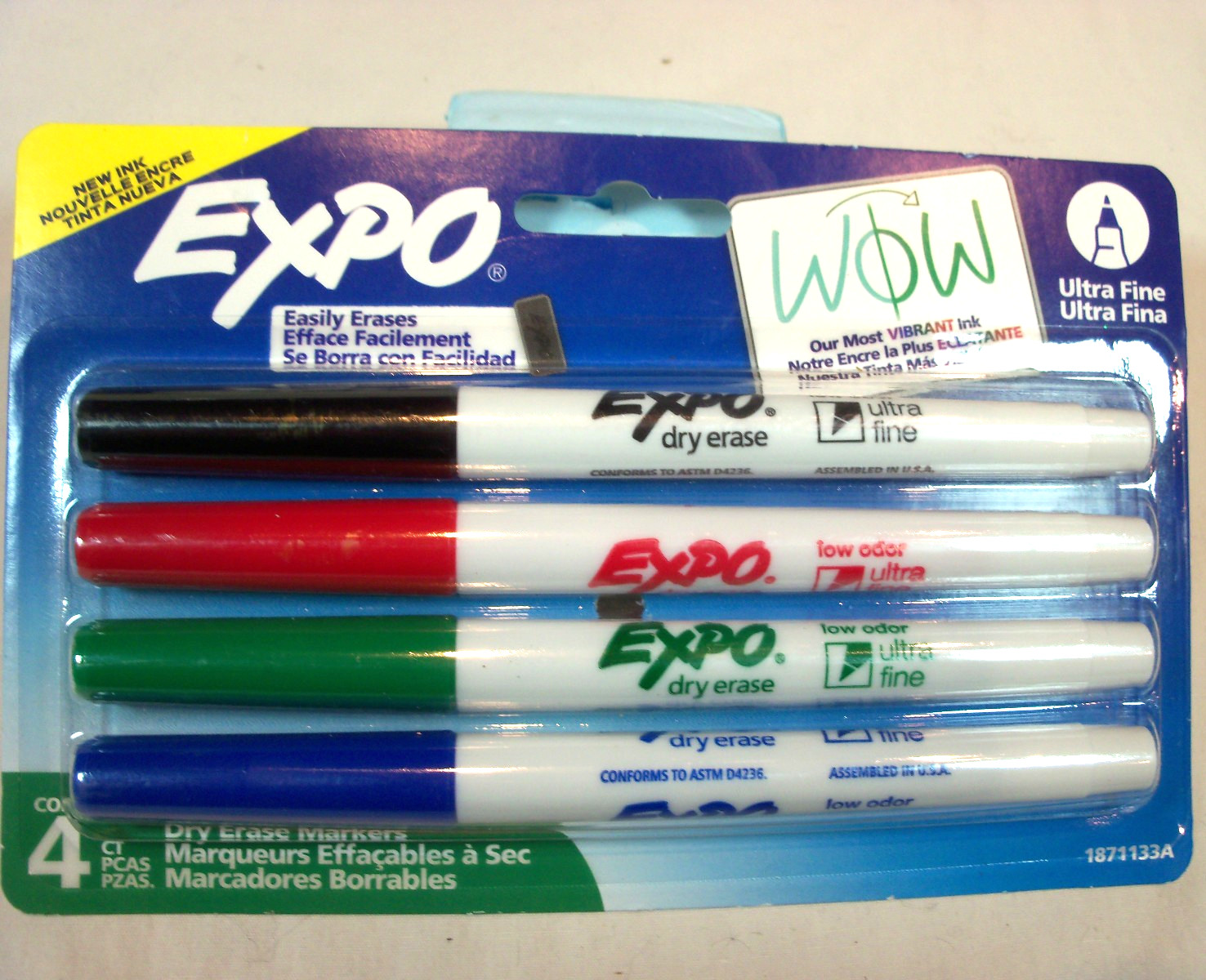 Ultra Fine Tip 4 Pack Assorted Colors Whiteboard New