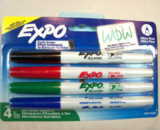 Expo Dry Erase Markers Ultra Fine Tip 4 Pack Assorted Colors Whiteboard New