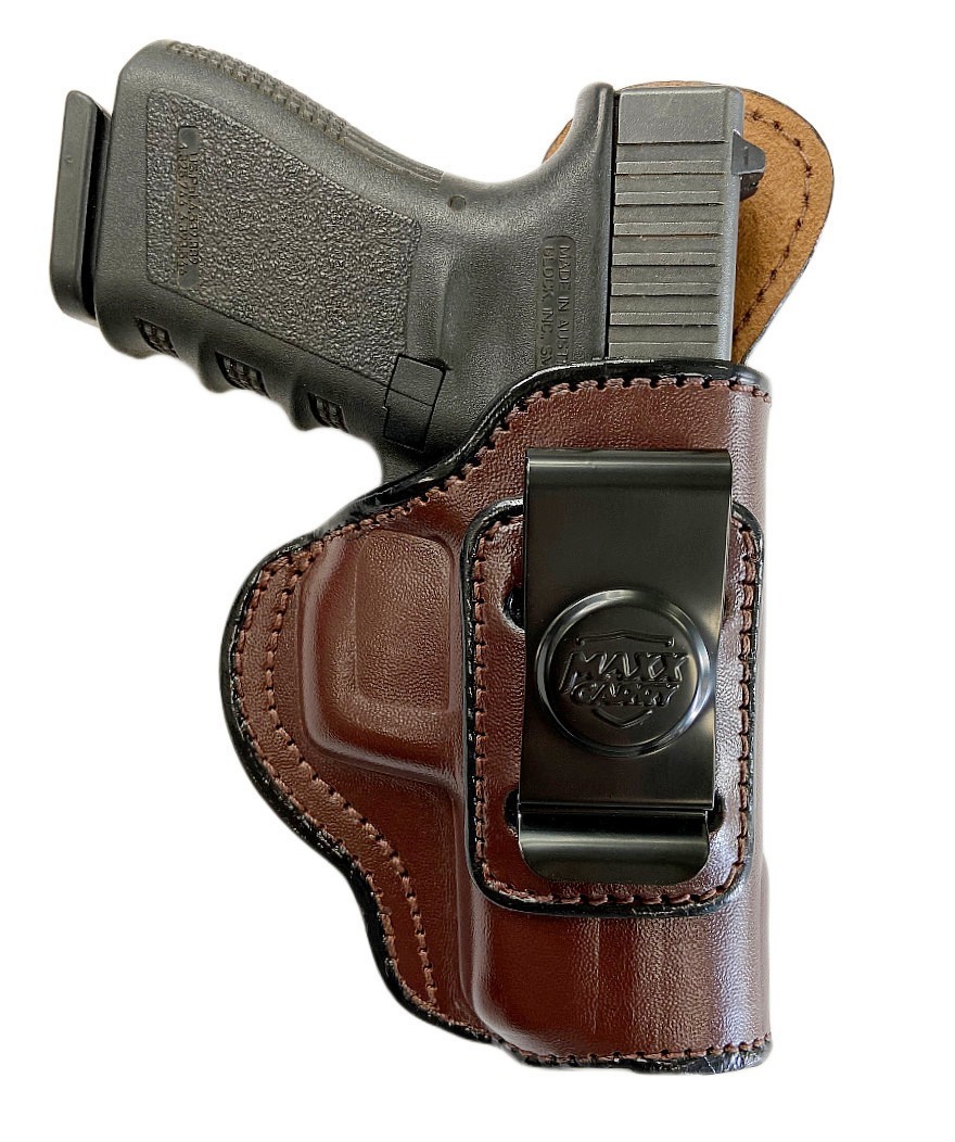 IWB Brown Full Grain Leather Holster by Maxx Carry - Total Comfort! Choose Model
