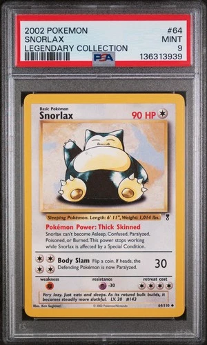2002 POKEMON LEGENDARY COLLECTION #64 SNORLAX PSA 9
