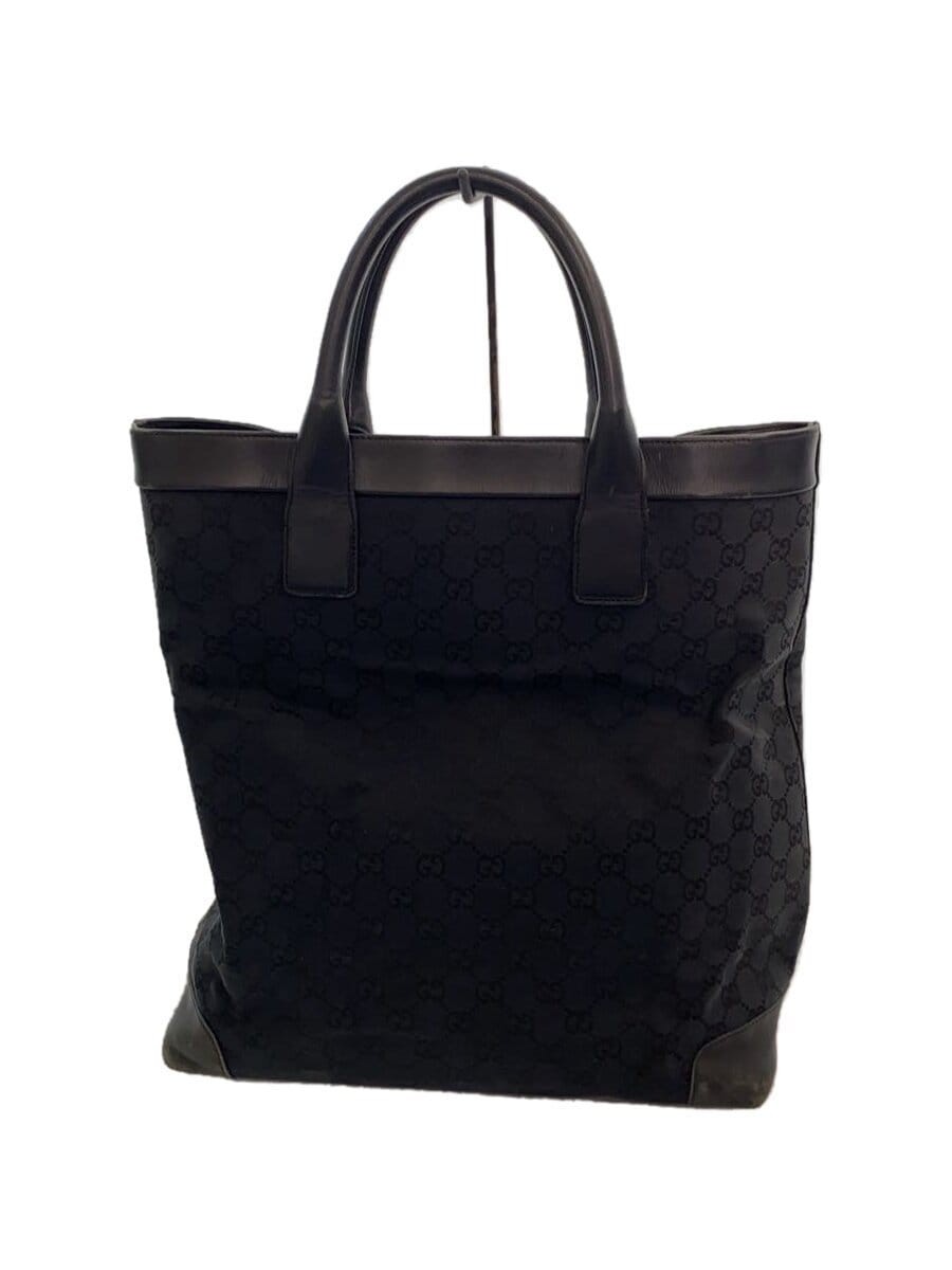 GUCCI GG Canvas Tote / Canvas / Black / All-Over Print / Shape Loss / Scratches