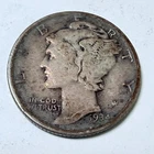 1934 MERCURY DIME - 90% SILVER - Circulated US Coin #6451