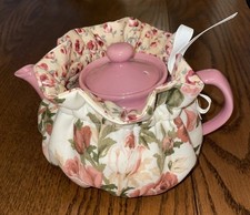 Old Amsterdam Porcelain Works 1701 Pink Teapot With Rose Pattern Cozy
