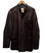 John Varvatos Limited Edition Mens 52 Brown Distressed Motorcycle Leather Jacket