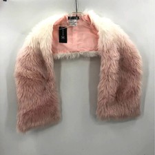 INC faux fur stole wrap Pink White ombre NEW lined NEck scarf warmer