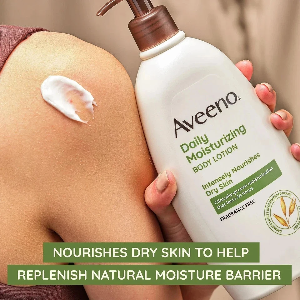Aveeno Daily Moisturizing Body Lotion 2 x 24 Fl Oz (709g) Fragrance Free - Image 2 of 4