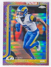2025 Topps Chrome Football - Tutu Atwell Leather Football #167 LA Rams Parallel 