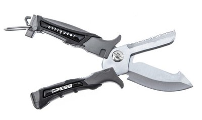 Cressi Alligator 17 cm Taucher-Messer mit Schere Jacket BCD Leinenschneider 