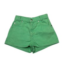 Vintage 70s Levi's White Tab Green Denim Shorts Youth 14