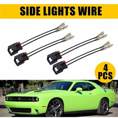 Set of 4 Side Marker Light Power Cord Wire Harness For Dodge 2015-up Challenger
