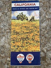 Vintage CALIFORNIA Chevron RPM Standard Oil 1961 Map GASOLINE Advertising Tour