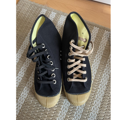 Novesta Hi Top Sneaker Sportschuh schwarz/beige Baumwolle EU 39 Schnürun