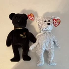 Ty Beanie Babies The Beginning & The End Bear Plush Lot (2) Vintage 2000