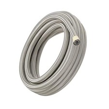 6AN PTFE Fuel Hose Line, AN6 Fuel Line E85 Stainless Steel AN6 20FT Silver