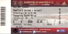Sheffield United v Walsall 02/04/16 League 1 Ticket
