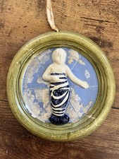 Rare Antique Carter & Co Poole Pottery Mermaid Roundel Wall Plaque c.1900-1921