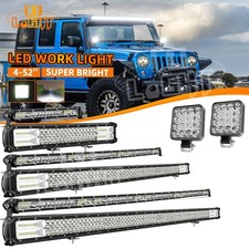 3"4"12"22"32"42"52" 1/3-Row LED Light Bar Offroad Driving Work Lamp For Jeep SUV