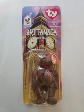 Britannia The Bear 1997 McDonalds Ty Beanie Baby w/Oakbrook 1993 tag errors