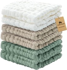Baby Washcloths 6 Packs, Muslin Washcloths Baby,Cotton Burp Cloths, Extra