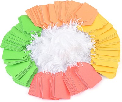 1000 Multicolor Neon Marking Tags 1.75 x 1.093 Easy Write and Remove