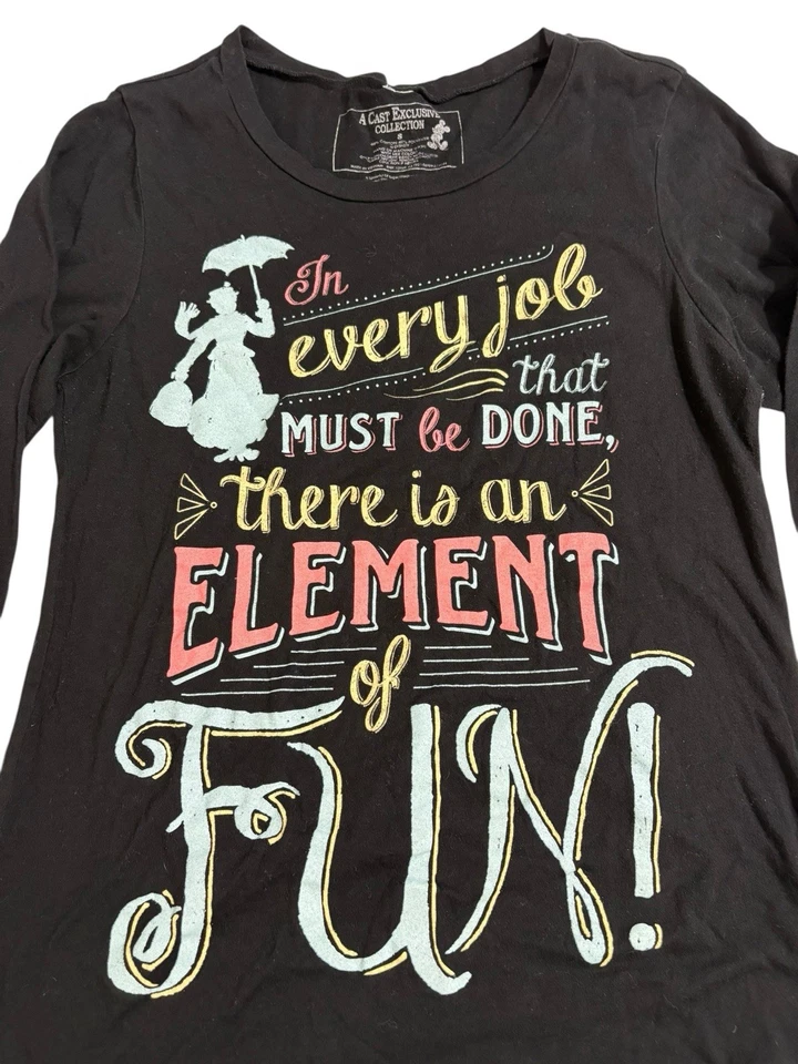 Disney Cast Exclusive Mary Poppins Every Job 3/4 Length Sleeve T-shirt Womens SM - Image 2 of 4