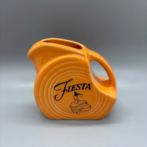 Fiesta Dancing Lady Mini Disc Pitcher Tangerine | Fiestaware Pryde's Exclusive