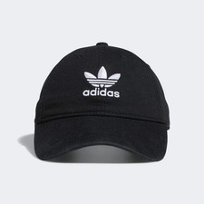 Adidas Trefoil Cap Black Adjustable Strapback Hat Casual Sportswear
