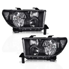 Headlight Assy Fit 2007-2013 Tundra 2008-2017 Sequoia Clear Lens Black Housing