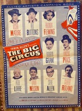 THE BIG CIRCUS - 1959 Movie Pressbook Irwin Allen - Vincent Price Red Buttons