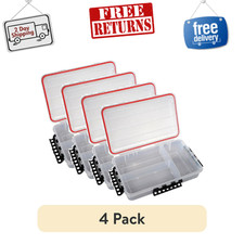 Plano Waterproof Stowaway Tackle Box, 4 Pack Clear Fishing Utility Storage Case