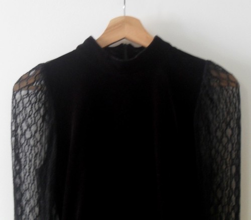 ME+EM - Top manches longues velours et dentelle noir taille 8 UK = 36 EU - Picture 4 of 11