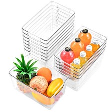 12 Pack Pantry Organization and Storage,Clear Plastic Storage Bins