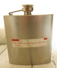 Stainless Steel Drinking Hip Flask 6 oz  31/2"x4 1/2" Quiet Luxury Camping