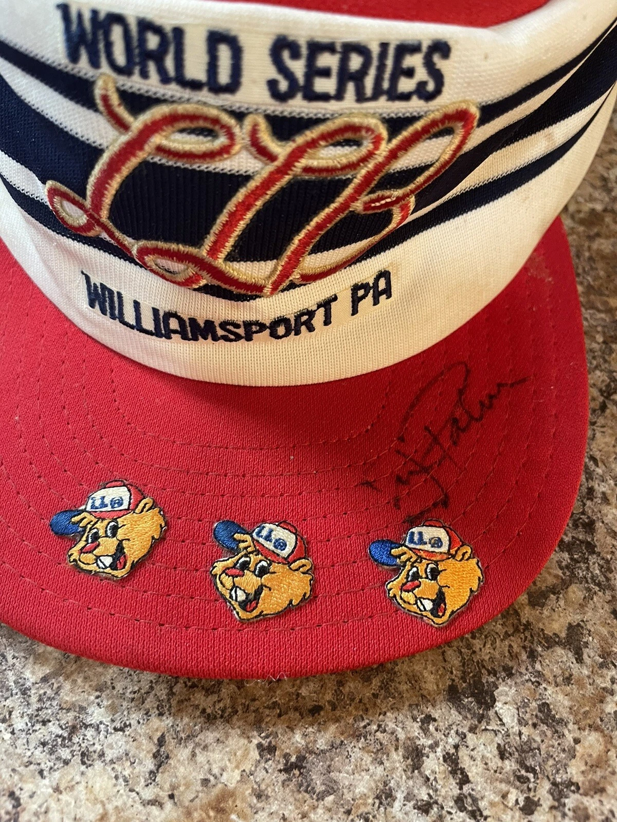 Vtg Little League World Series Hat SnapBack Classic Stripes RARE Jim Palmer Auto - thumbnail 2