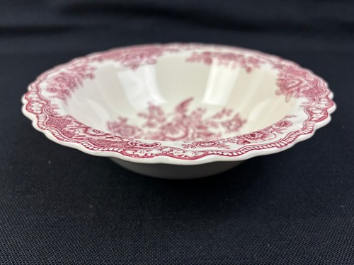 Crown Ducal Bristol Pink Red 8.25" Vegetable Serving Bowl Flowers & Birds VGC - Picture 11 of 15