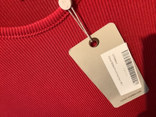 Coast Red Ribbed Crew Neck Fit And Flare Dress Size L UK 12 14 - Picture 5 of 8