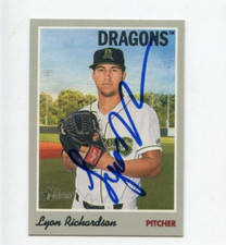 LYON RICHARDSON SIGNED 2019 TOPPS HERITAGE MINOR LEAGUE BASEBALL CARD AUTO