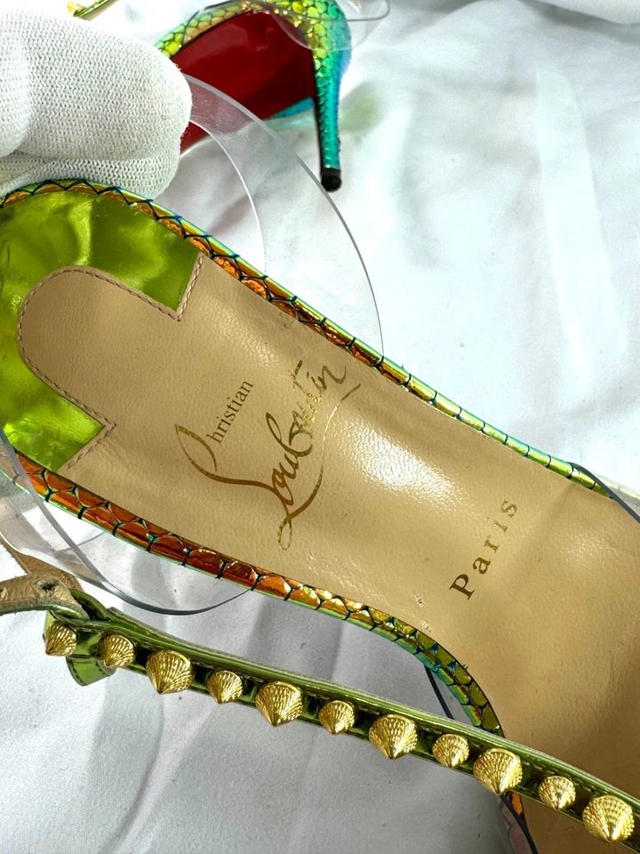 CHRISTIAN LOUBOUTIN Multicolor Nosy Spike Strass Heels Made in Italy 37.5-7.5US - Image 3 of 4