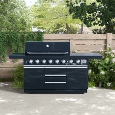 FlexiSpot 8-Burner Outdoor Gas Grill BBQ Island 98,600 BTU Modular Kitchen