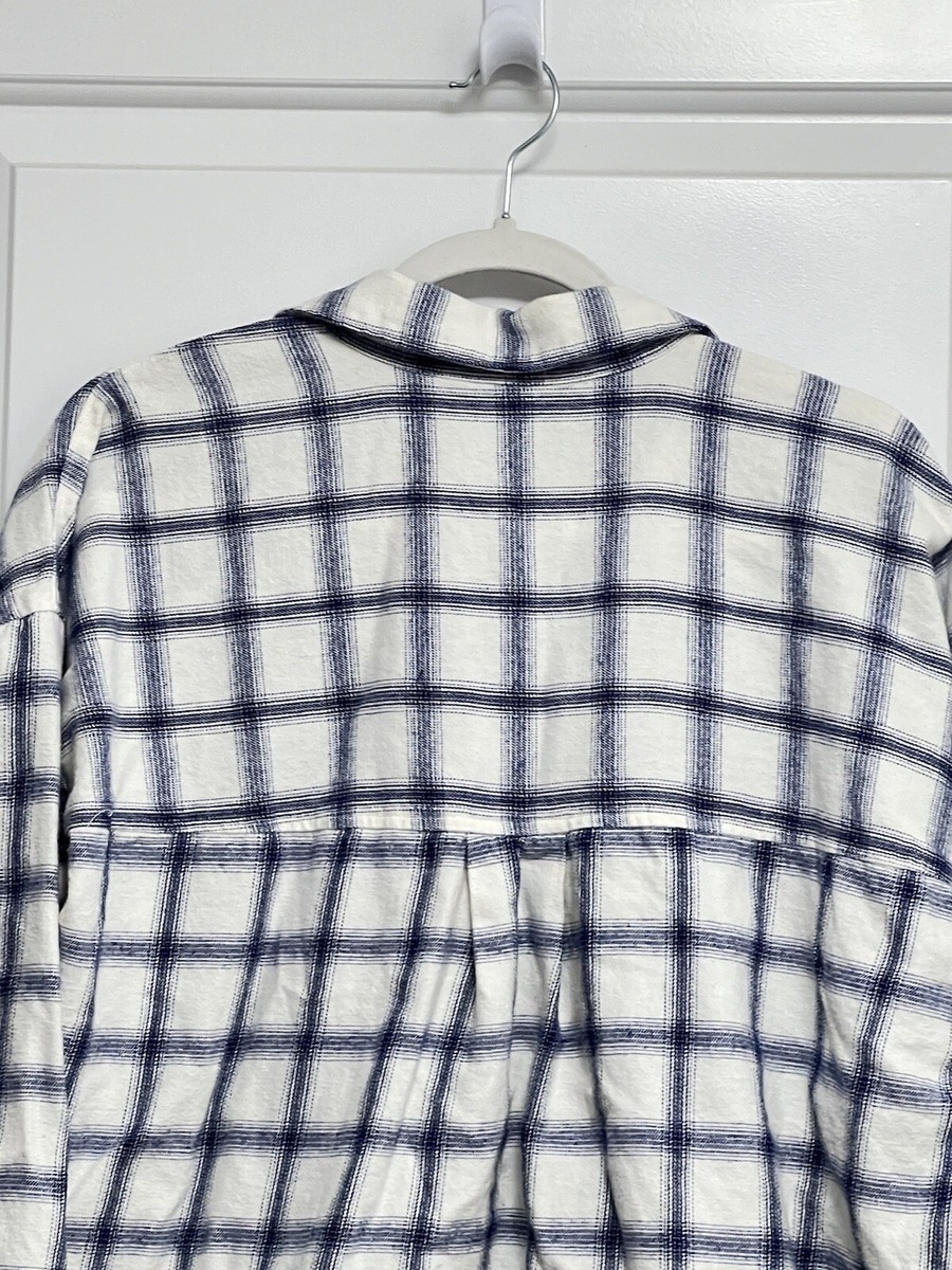 Madewell Women's Flannel Hartfield Crop Shirt in Windowpane
