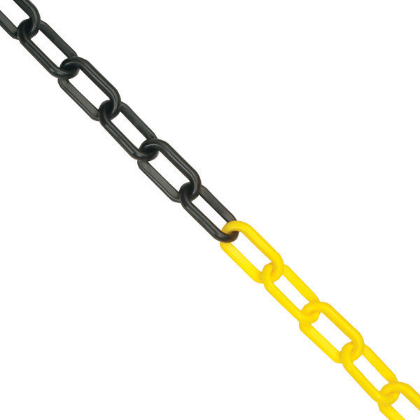Plastic Barrier Chain Safety Decorative Garden Fence - Yellow & Black 15m x 6mm