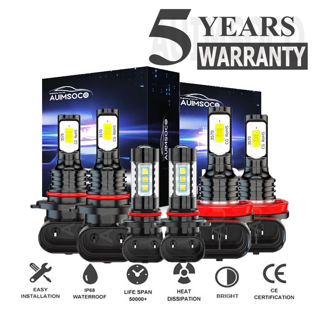 For Dodge RAM 1500 2500 3500 4500 2013 2014 2015 LED Headlight & Fog Light Bulbs