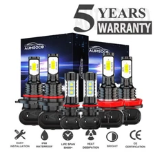 For Dodge RAM 1500 2500 3500 4500 2013 2014 2015 LED Headlight & Fog Light Bulbs