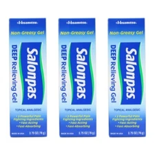 3 Pack Salonpas Deep Pain Relieving Gel 2.75oz Each 