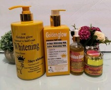 4 In 1 Set Golden Glow Milk 500ml Lotion  1000ml exfoliating Gel Serum  Cream