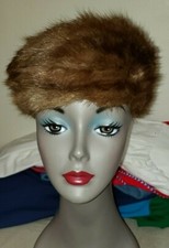 VINTAGE MINK FOX PILLBOX HAT ESTATE FIND CUSTOM FASHIONED